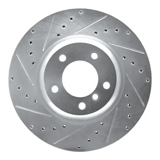 R1 Concepts EDZ-31085L Brake Rotor Drilled and Slotted Silver